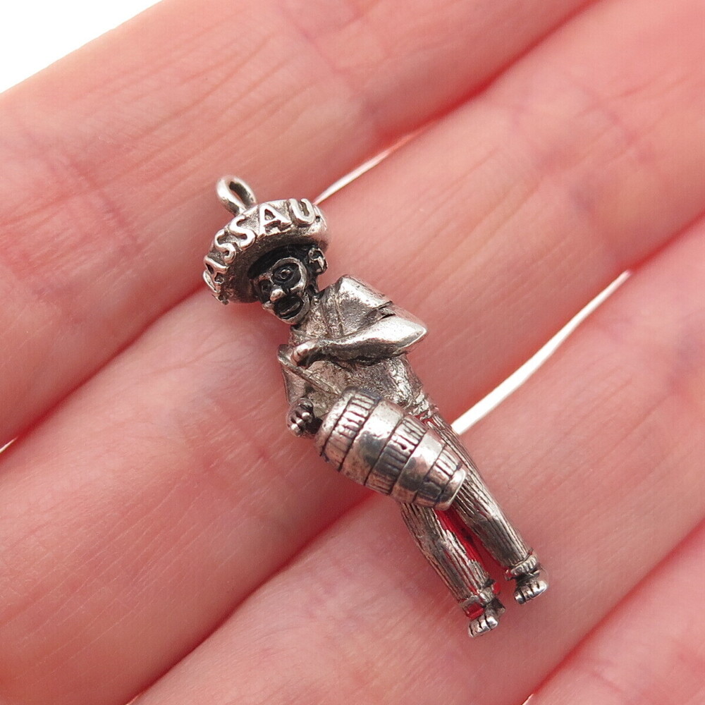 Payton Pepper & Sons Sterling Vintage 1965 Birmingham Bongo Drum Player Pendant